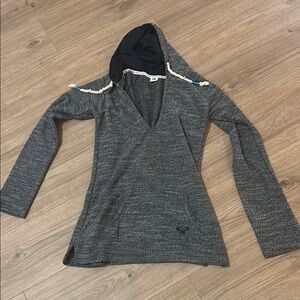 Roxy Navy and Gray Women's Hooded Top